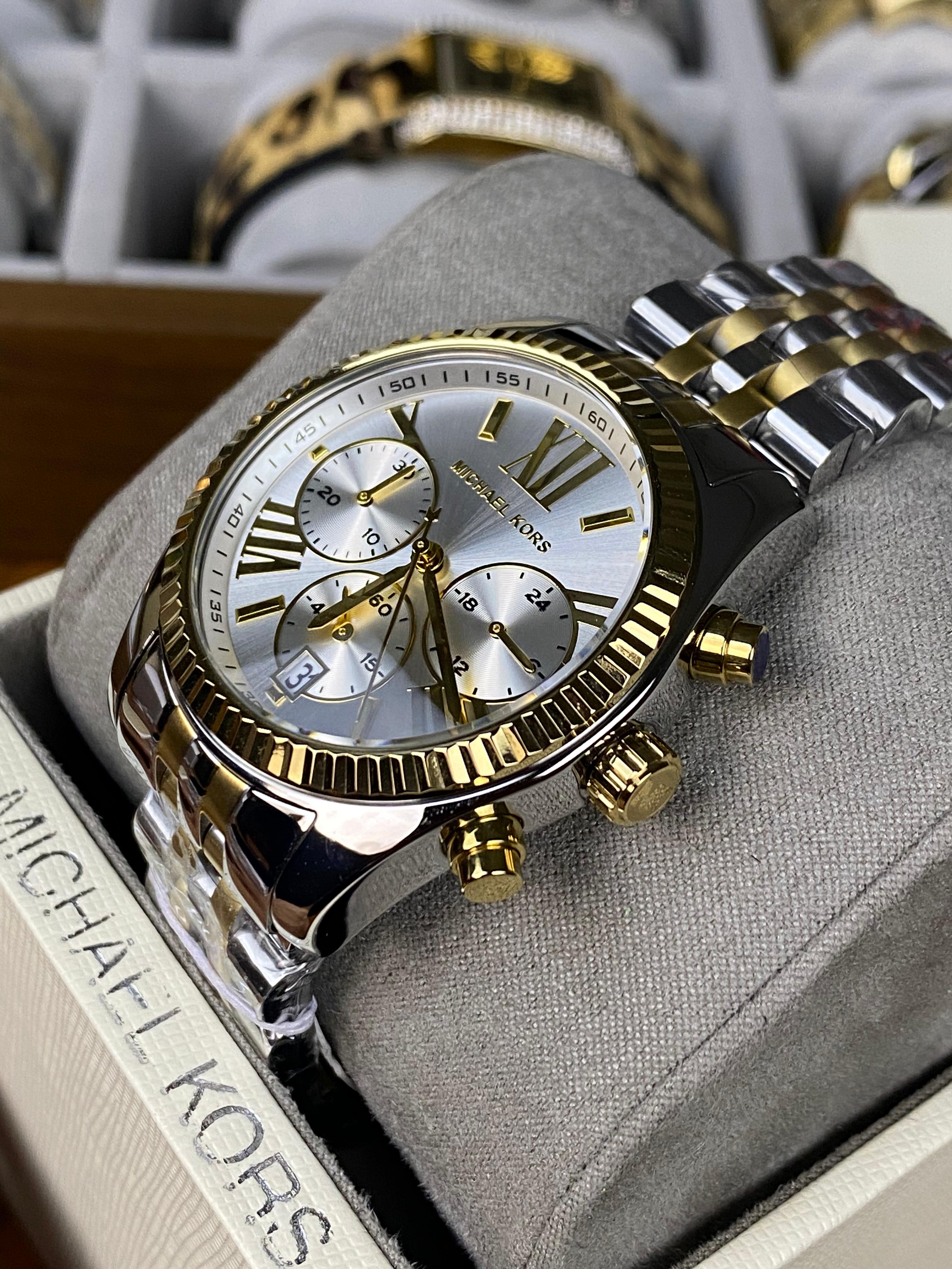 Michael Kors – White Chronograph Dial – Two Tone Bracelet – Original