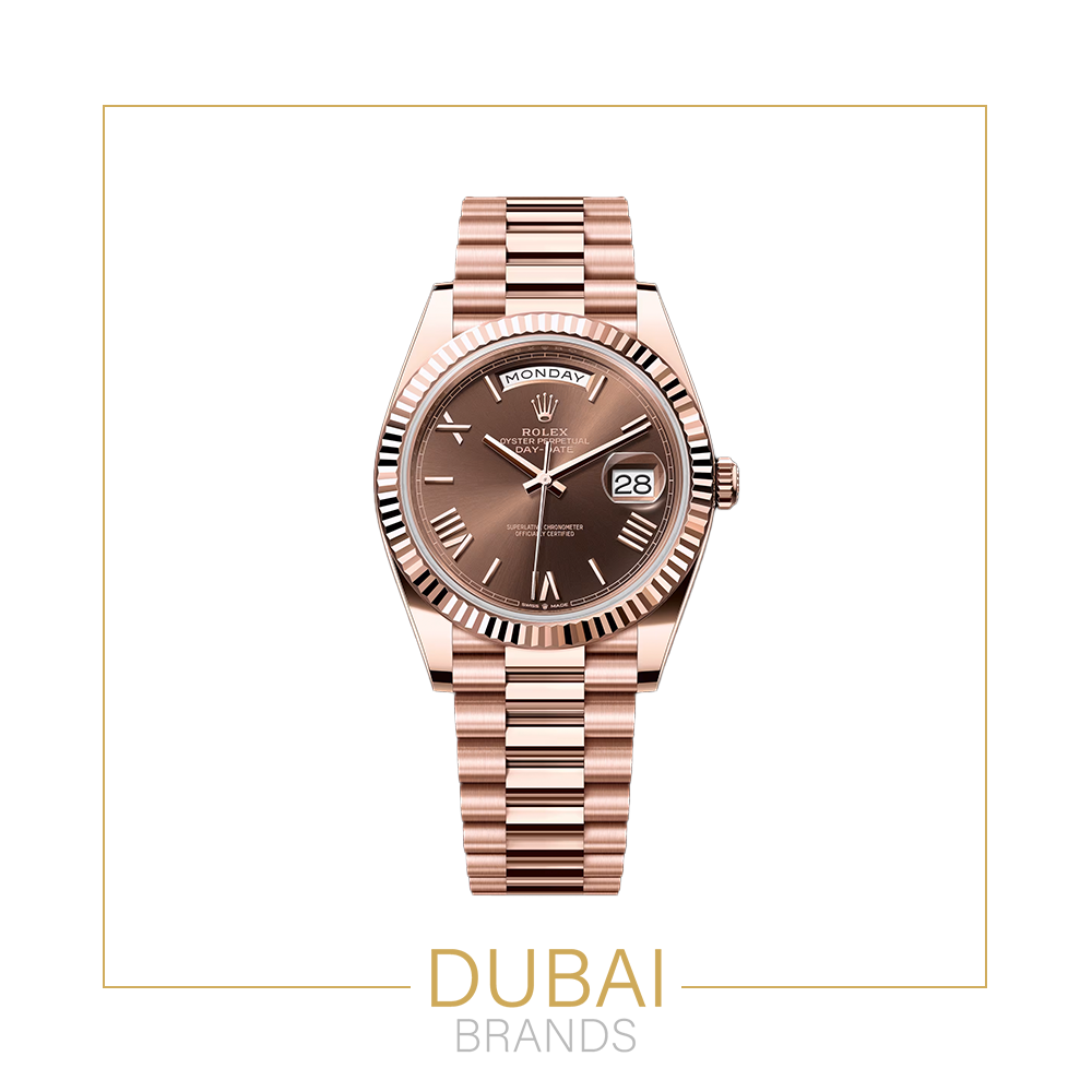 Rolex Day Date 40 Rose Gold Chocolate Dial