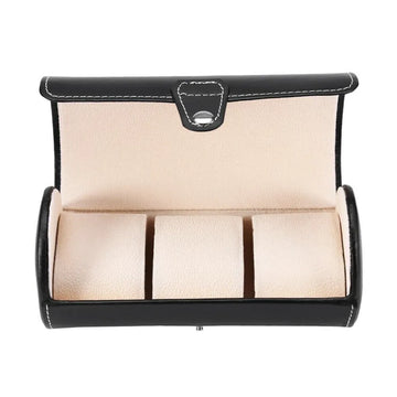 3 SLOT LEATHER WATCH ORGANIZER BLACK